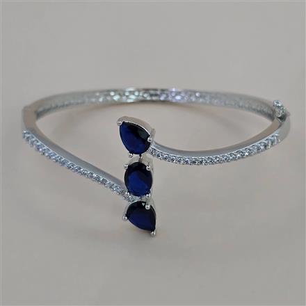 American Diamond Openable kada with Rhodium Plating