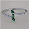 American Diamond Openable kada with Rhodium Plating
