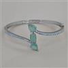 American Diamond Openable kada with Rhodium Plating