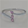 American Diamond Openable kada with Rhodium Plating
