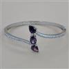 American Diamond Openable kada with Rhodium Plating