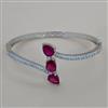 American Diamond Openable kada with Rhodium Plating