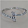 American Diamond Openable kada with Rhodium Plating