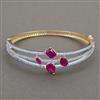 American Diamond Openable kada with 2 Tone Plating