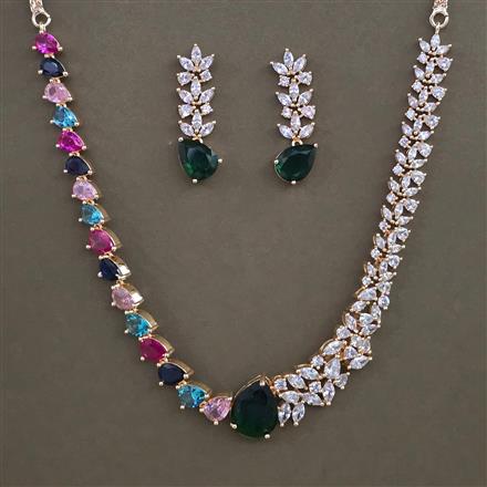 American Diamond Classic Necklace with Carat Plating