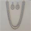 American Diamond Layered Necklace with Rhodium Plating 2 Tone Plating Mehndi Plating