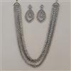 American Diamond Layered Necklace with Rhodium Plating 2 Tone Plating Mehndi Plating