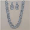 American Diamond Layered Necklace with Rhodium Plating 2 Tone Plating Mehndi Plating