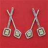 American Diamond Classic Earring with Rhodium Plating 2 Tone Plating Mehndi Plating