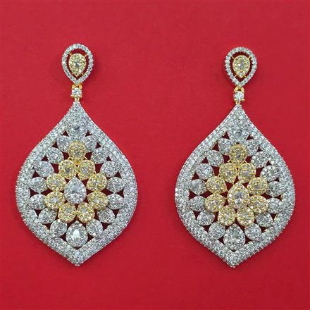 American Diamond Classic Earring with Rhodium Plating 2 Tone Plating Mehndi Plating
