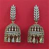 American Diamond Jhumki with Rhodium Plating 2 Tone Plating Mehndi Plating