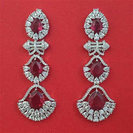 American Diamond Classic Earring with Rhodium Plating