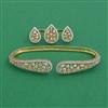 American Diamond Palm Kada with Rhodium Plating 2 Tone Plating Mehndi Plating