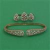 American Diamond Palm Kada with Rhodium Plating 2 Tone Plating Mehndi Plating