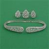 American Diamond Palm Kada with Rhodium Plating 2 Tone Plating Mehndi Plating