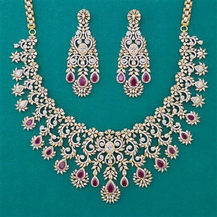 American Diamond Bridal Necklace with 2 Tone Plating