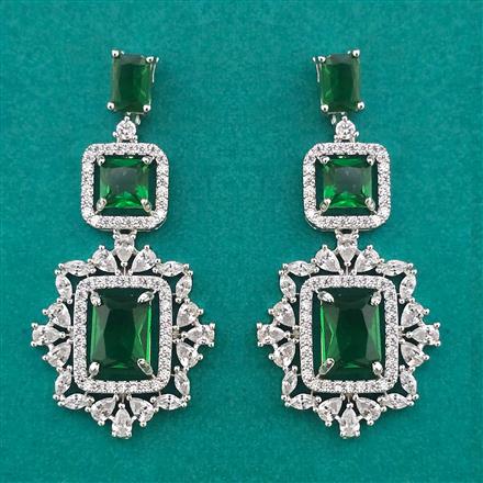 American Diamond Classic Earring with Rhodium Plating