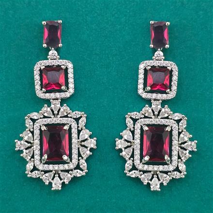 American Diamond Classic Earring with Rhodium Plating