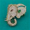 American Diamond Animal Brooch with Mehndi Plating