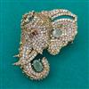 American Diamond Animal Brooch with Mehndi Plating