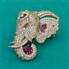 American Diamond Animal Brooch with Mehndi Plating
