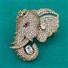 American Diamond Animal Brooch with Mehndi Plating
