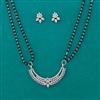 American Diamond Classic Mangalsutra with Rhodium Plating 2 Tone Plating