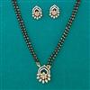 American Diamond Classic Mangalsutra with Rhodium Plating 2 Tone Plating