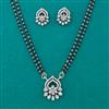 American Diamond Classic Mangalsutra with Rhodium Plating 2 Tone Plating