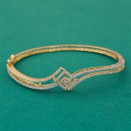 American Diamond Openable kada with Rhodium Plating 2 Tone Plating