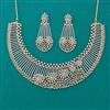 American Diamond Classic Necklace with Rhodium Plating 2 Tone Plating