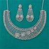 American Diamond Classic Necklace with Rhodium Plating 2 Tone Plating