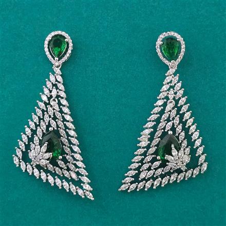 American Diamond Classic Earring with Rhodium Plating