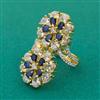 American Diamond Adjustable Ring with 2 Tone Plating