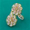 American Diamond Adjustable Ring with 2 Tone Plating