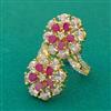 American Diamond Adjustable Ring with 2 Tone Plating