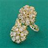 American Diamond Adjustable Ring with 2 Tone Plating