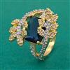 American Diamond Adjustable Ring with 2 Tone Plating
