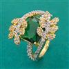 American Diamond Adjustable Ring with 2 Tone Plating