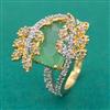 American Diamond Adjustable Ring with 2 Tone Plating