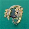 American Diamond Adjustable Ring with 2 Tone Plating