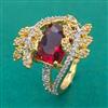 American Diamond Adjustable Ring with 2 Tone Plating