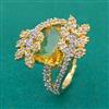 American Diamond Adjustable Ring with 2 Tone Plating