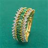 American Diamond Adjustable Ring with 2 Tone Plating