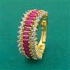 American Diamond Adjustable Ring with 2 Tone Plating