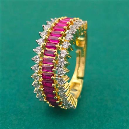 American Diamond Adjustable Ring with 2 Tone Plating