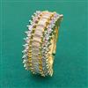 American Diamond Adjustable Ring with 2 Tone Plating