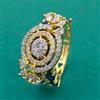 American Diamond Adjustable Ring with 2 Tone Plating