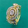 American Diamond Adjustable Ring with 2 Tone Plating