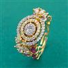 American Diamond Adjustable Ring with 2 Tone Plating